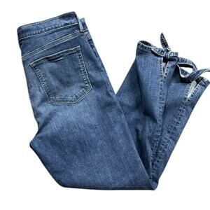 LOFT Modern Skinny Crop Tie Hem Ankle Jeans  Medium Wash Size 32 Waist